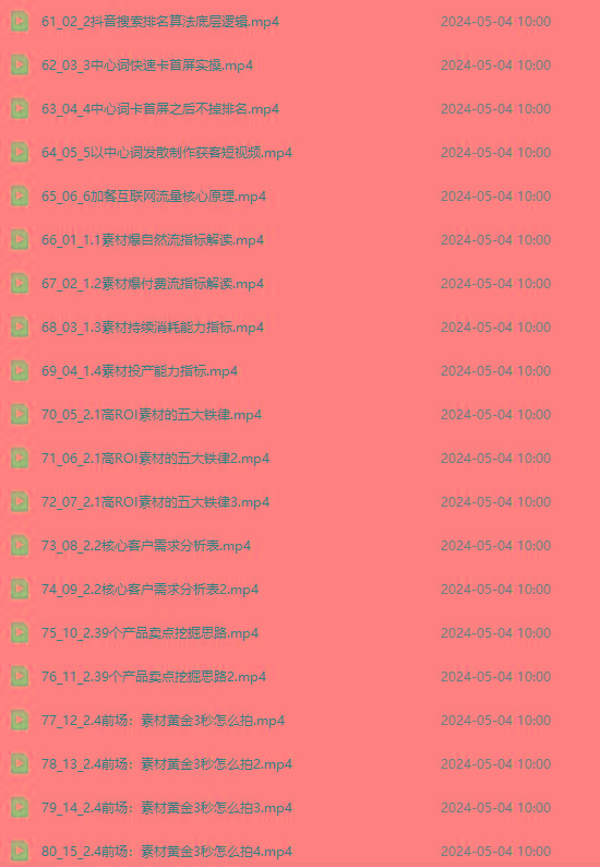 图片[4]-2024单品正价起号，直播素材投流选品：选品课+投流课+素材课+卡首屏/100节-俗人圈网创