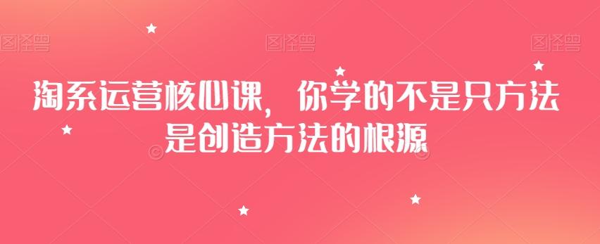 淘系运营核心课，你学的不是只方法是创造方法的根源-俗人圈网创