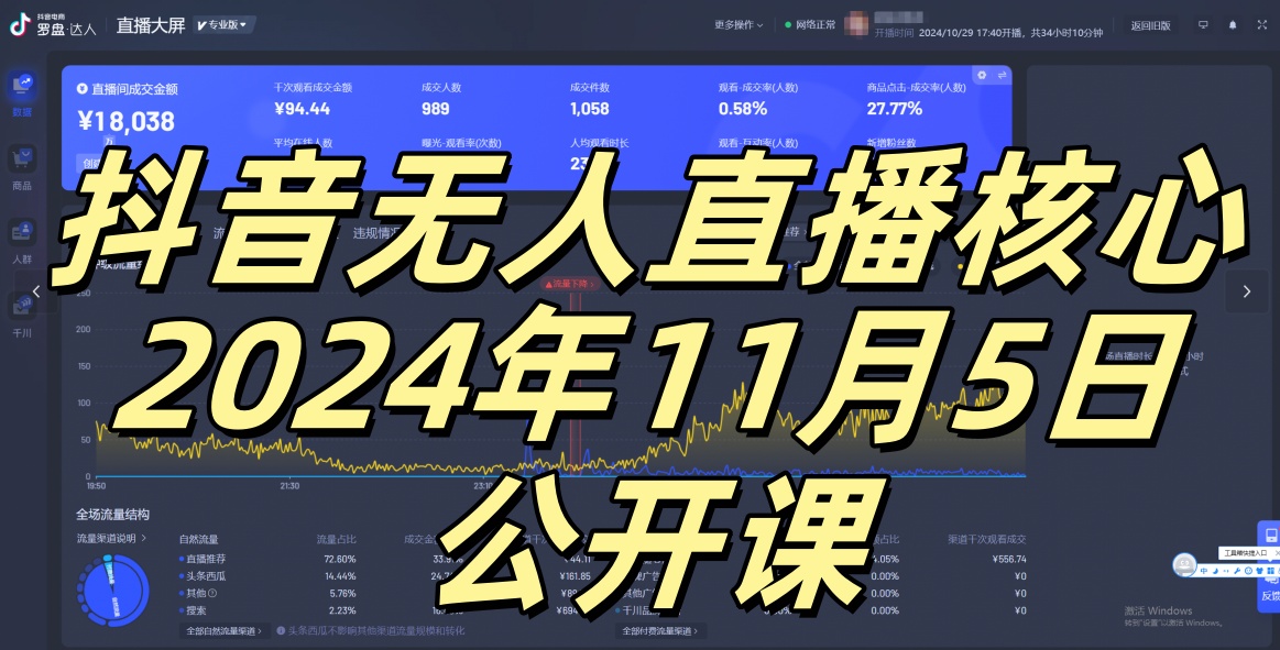 抖音无人直播核心公开课，咸鱼翻身小白可做带有睡后收入月入过万太简单【揭秘】-俗人圈网创