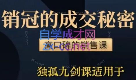 李老师·实战派销售视频课|孤独九剑-俗人圈网创