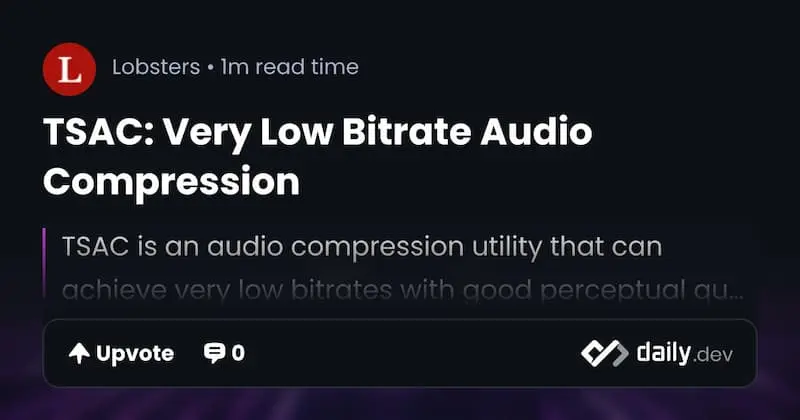 TSAC ｜音频压缩-俗人圈网创