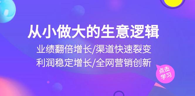 从小做大生意逻辑：业绩翻倍增长/渠道快速裂变/利润稳定增长/全网营销创新-俗人圈网创