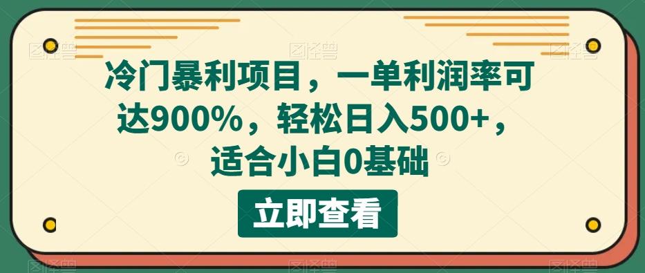冷门暴利项目,一单利润率可达900%,轻松日入500+,适合小白0基础-俗人圈网创