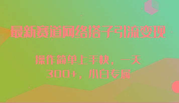最新赛道网络搭子引流变现!!操作简单上手快，一天300+，小白专属-俗人圈网创
