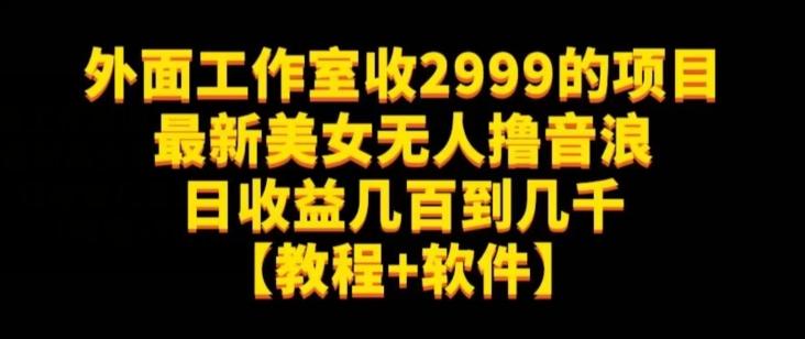 外面工作室收2999的项目最新美女无人撸音浪日收益几百到几千【教程+软件】（仅揭秘）-俗人圈网创