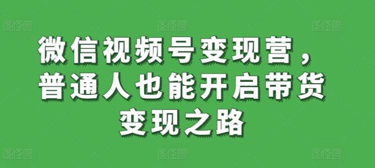 微信视频号变现营，普通人也能开启带货变现之路-俗人圈网创