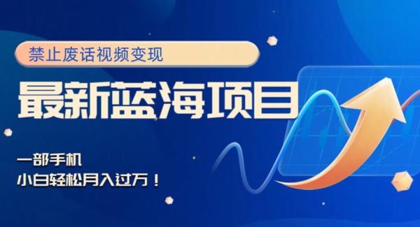 最新蓝海项目，靠禁止废话视频变现，一部手机，小白轻松月入过万！-俗人圈网创