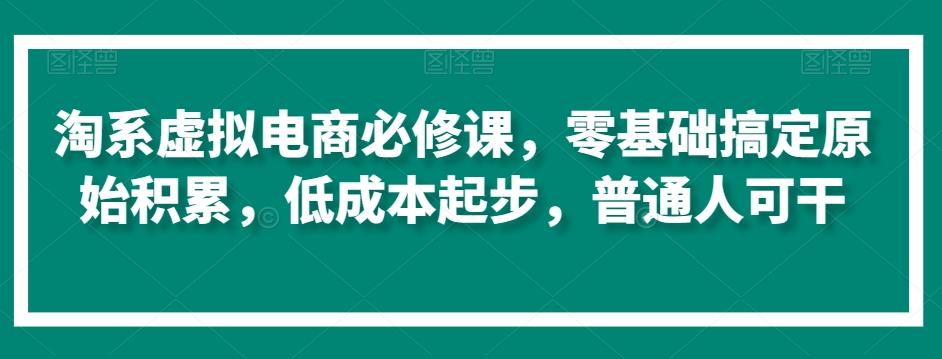 淘系虚拟电商必修课，零基础搞定原始积累，低成本起步，普通人可干-俗人圈网创