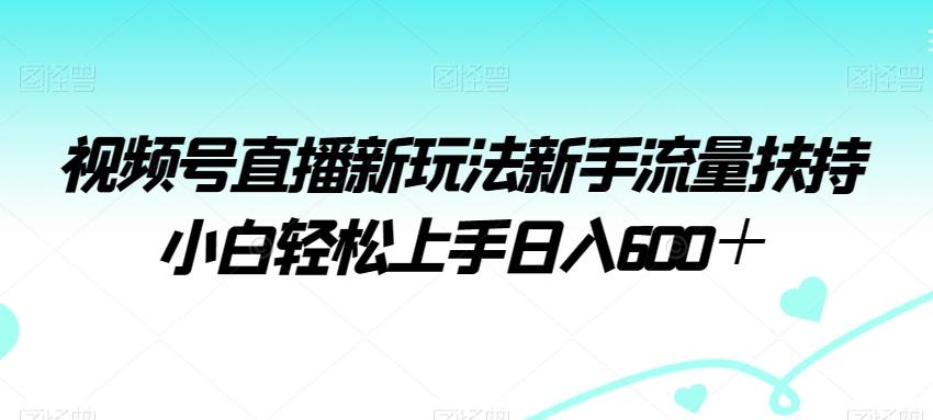 视频号直播新玩法新手流量扶持小白轻松上手日入600＋【揭秘】-俗人圈网创