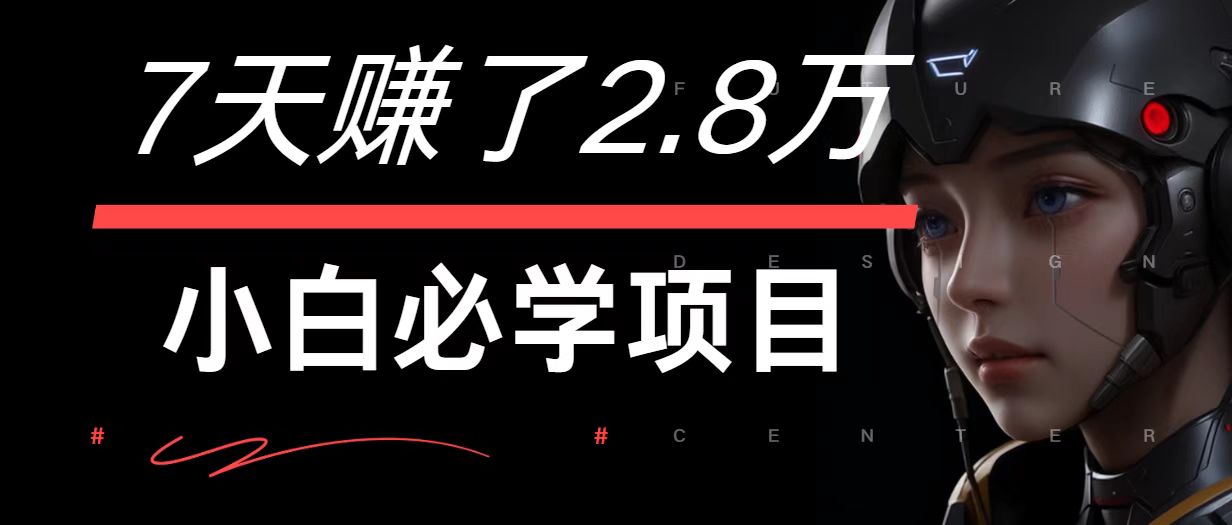 7天赚了2.8万！每单利润最少500+，轻松月入7万+小白有手就行-俗人圈网创