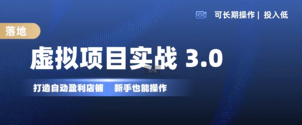虚拟项目实战3.0，打造自动盈利店铺，可长期操作投入低，新手也能操作-俗人圈网创