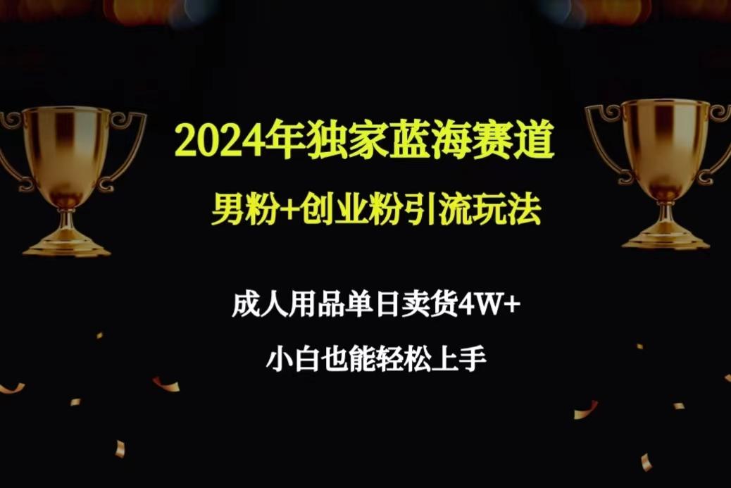 2024年独家蓝海赛道男粉+创业粉引流玩法，成人用品单日卖货4W+保姆教程-俗人圈网创