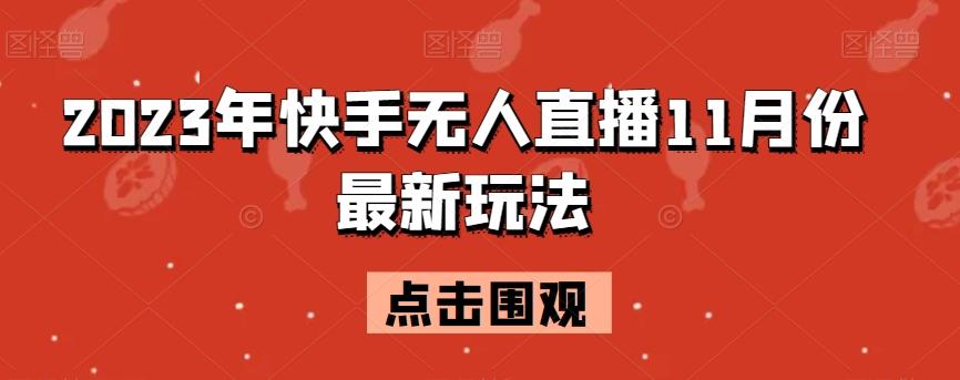 2023年快手无人直播11月份最新玩法-俗人圈网创
